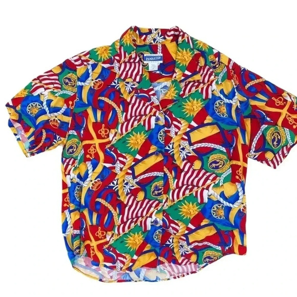 Pendleton vintage button down captain nautical flag size 10 - Picture 1 of 7